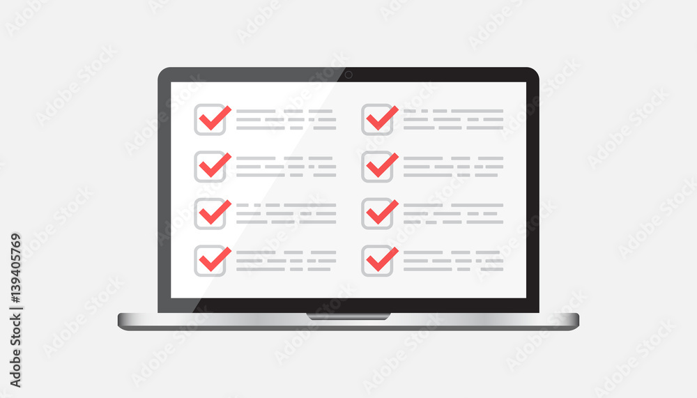Businessman checklist with notebook. Check list icon flat vector illustration. Businessman checklist with notebook. Check list icon flat vector illustration.