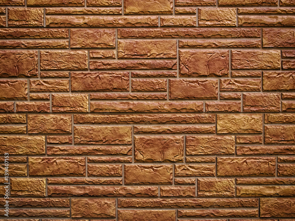 Old yellow wall, built of rough brick