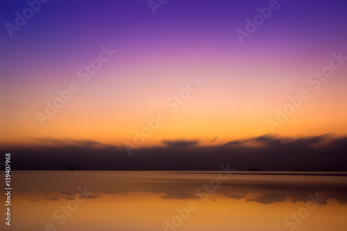 sunset sky at the lake, Thailand.