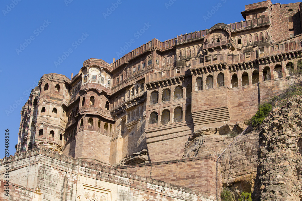 Details of Jodhpur fort in Rajasthan, India.