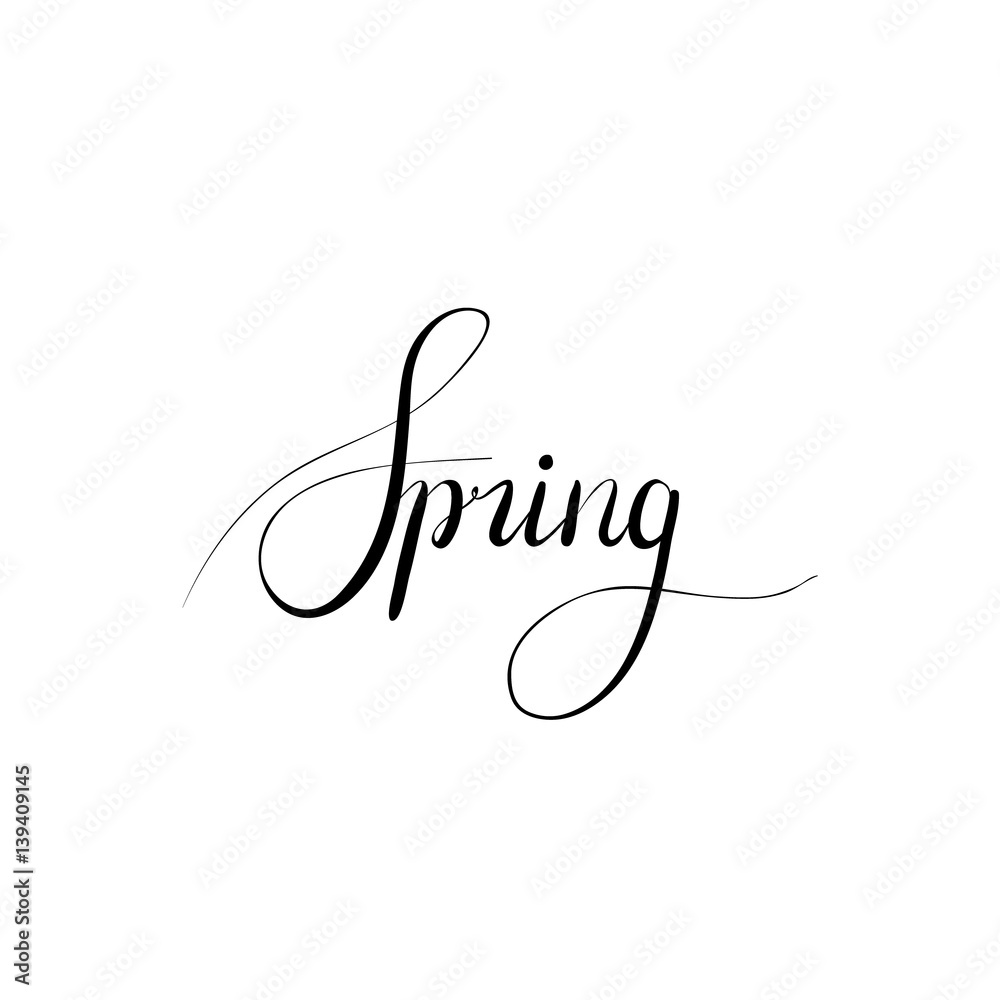 Vector spring hand-drawn calligraphy imitation Vector spring hand-drawn calligraphy imitation
