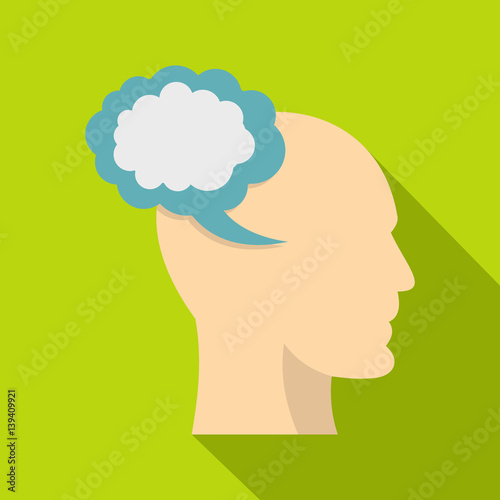 Profile of the head with cloud inside icon