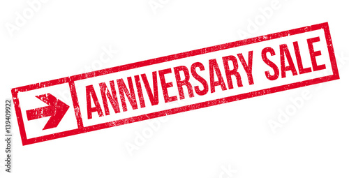 Anniversary Sale rubber stamp. Grunge design with dust scratches. Effects can be easily removed for a clean, crisp look. Color is easily changed.