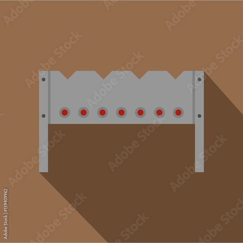 Steel brazier icon, flat style