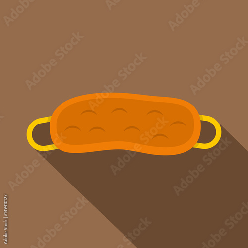 Orange sleeping mask icon, flat style