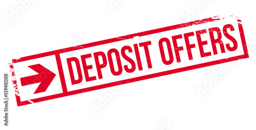 Deposit Offers rubber stamp. Grunge design with dust scratches. Effects can be easily removed for a clean, crisp look. Color is easily changed.