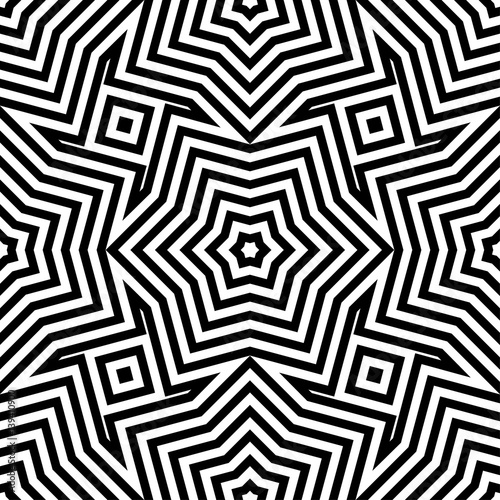 Abstract vector seamless moire pattern with waving circle lines.