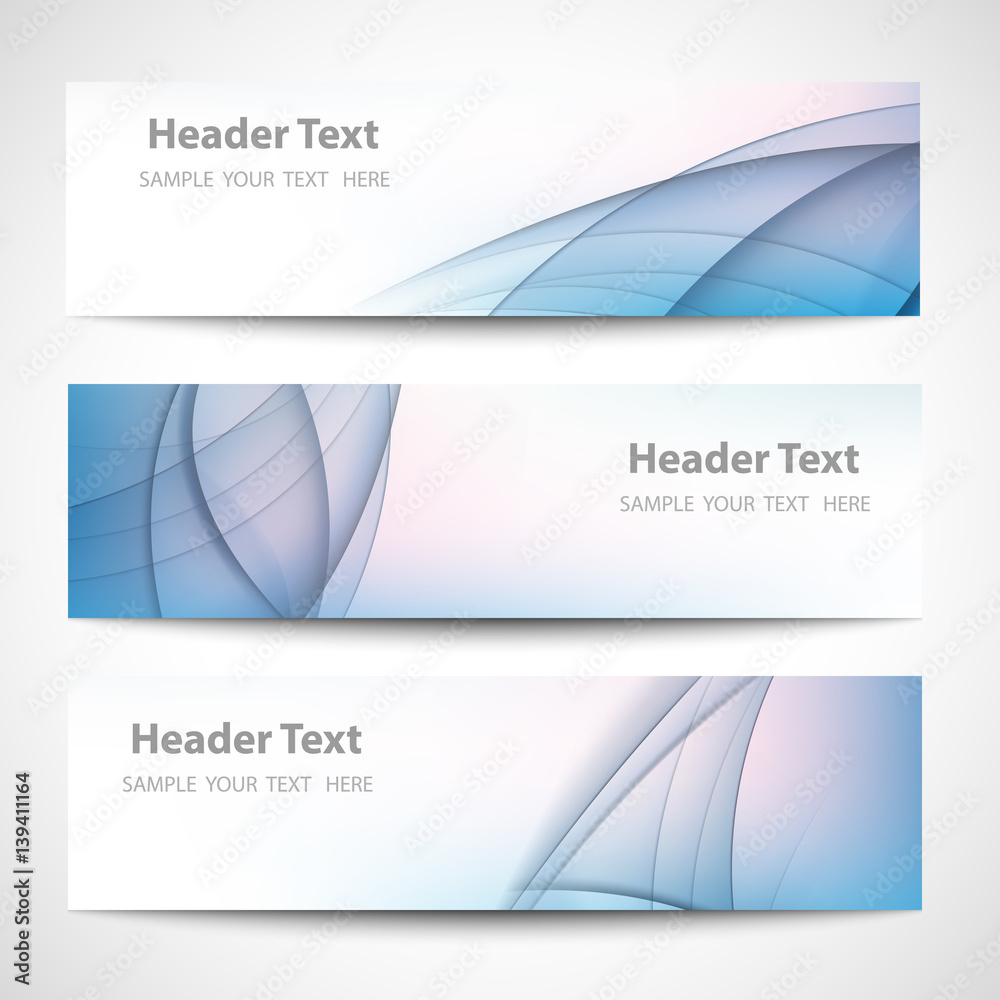 Abstract header blue wave white vector design Abstract header blue wave white vector design