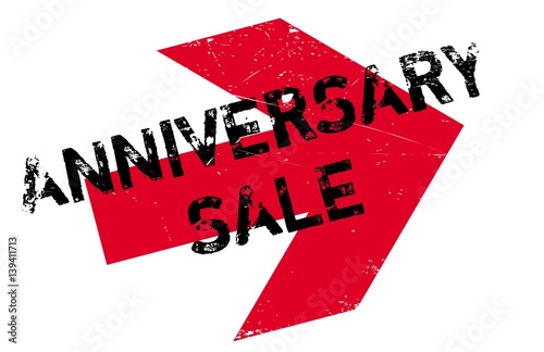Anniversary Sale rubber stamp. Grunge design with dust scratches. Effects can be easily removed for a clean, crisp look. Color is easily changed.