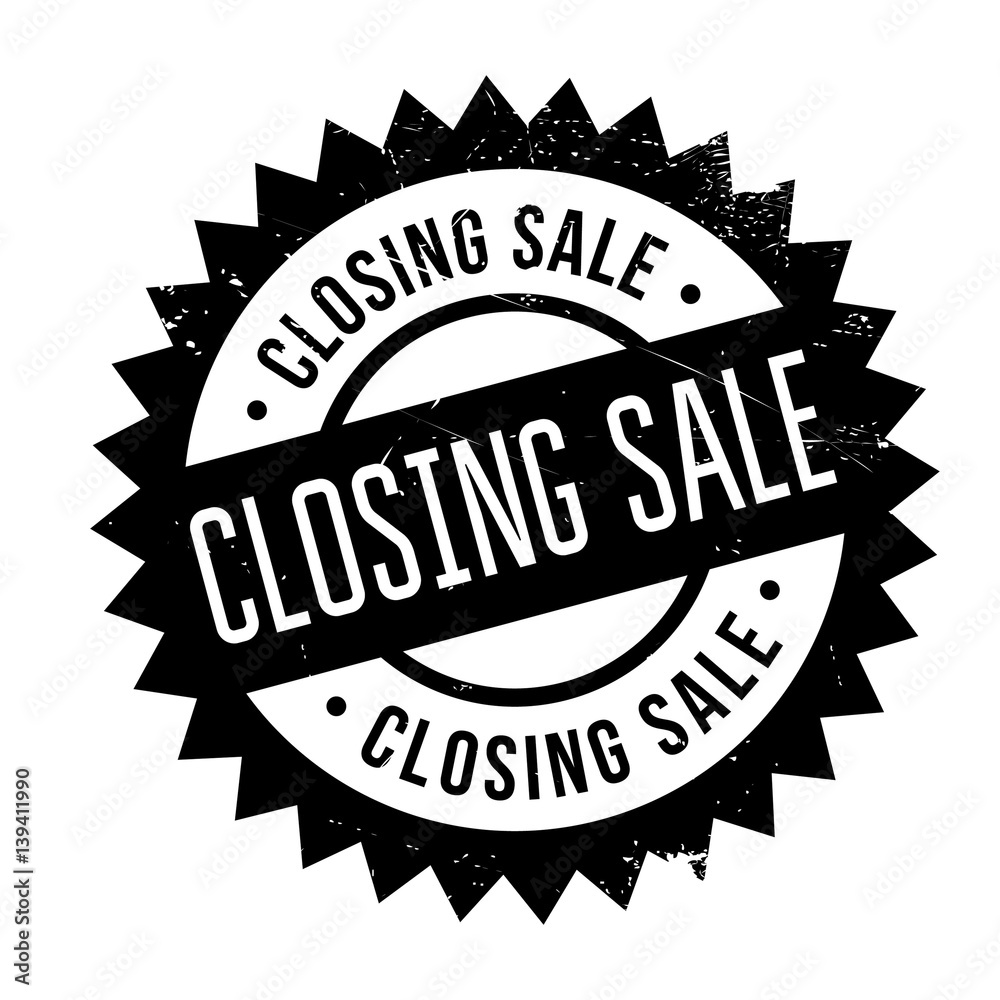 Closing Sale rubber stamp. Grunge design with dust scratches. Effects can be easily removed for a clean, crisp look. Color is easily changed. Closing Sale rubber stamp. Grunge design with dust scratches. Effects can be easily removed for a clean, crisp look. Color is easily changed.