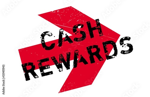 Cash Rewards rubber stamp. Grunge design with dust scratches. Effects can be easily removed for a clean, crisp look. Color is easily changed.