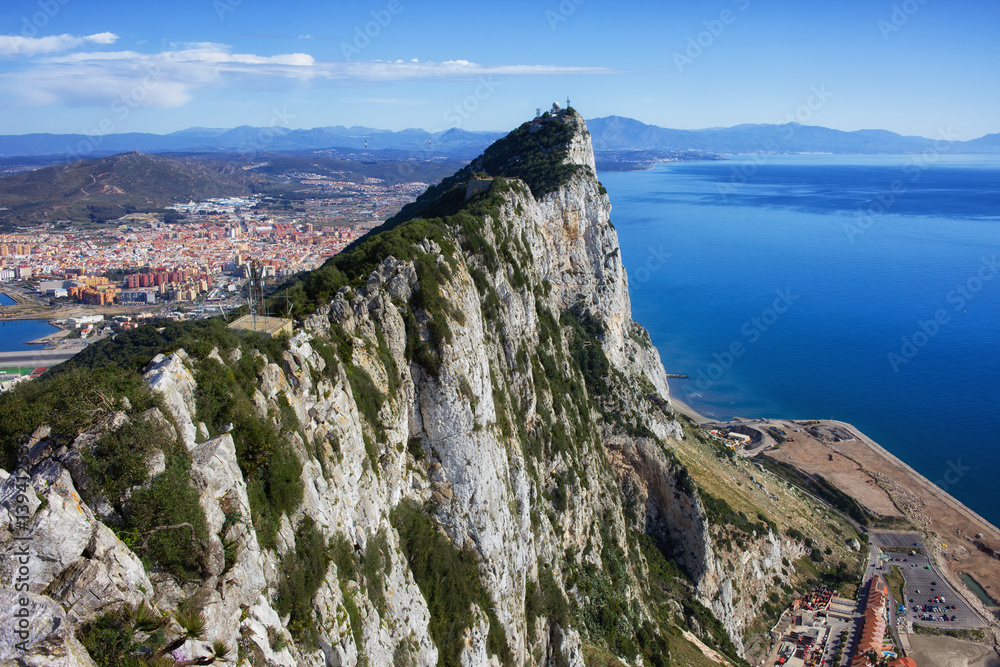 Rock of Gibraltar at Mediterranean Sea Rock of Gibraltar at Mediterranean Sea