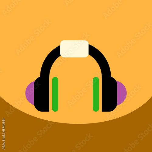 flat vector icon design collection music headphones