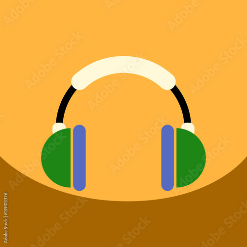 flat vector icon design collection music headphones
