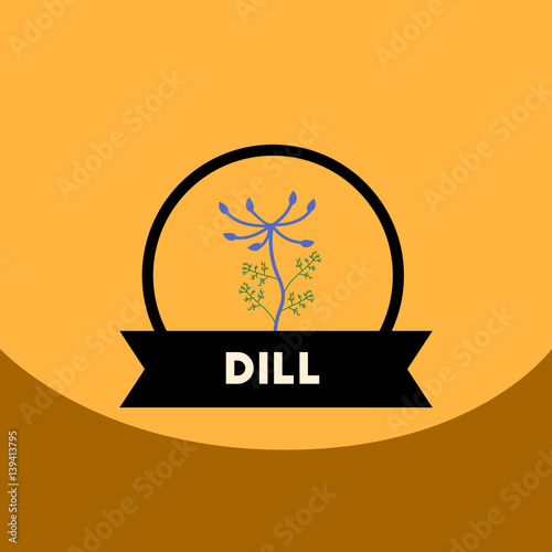 flat vector icon design collection Kitchenware seasoning dill
