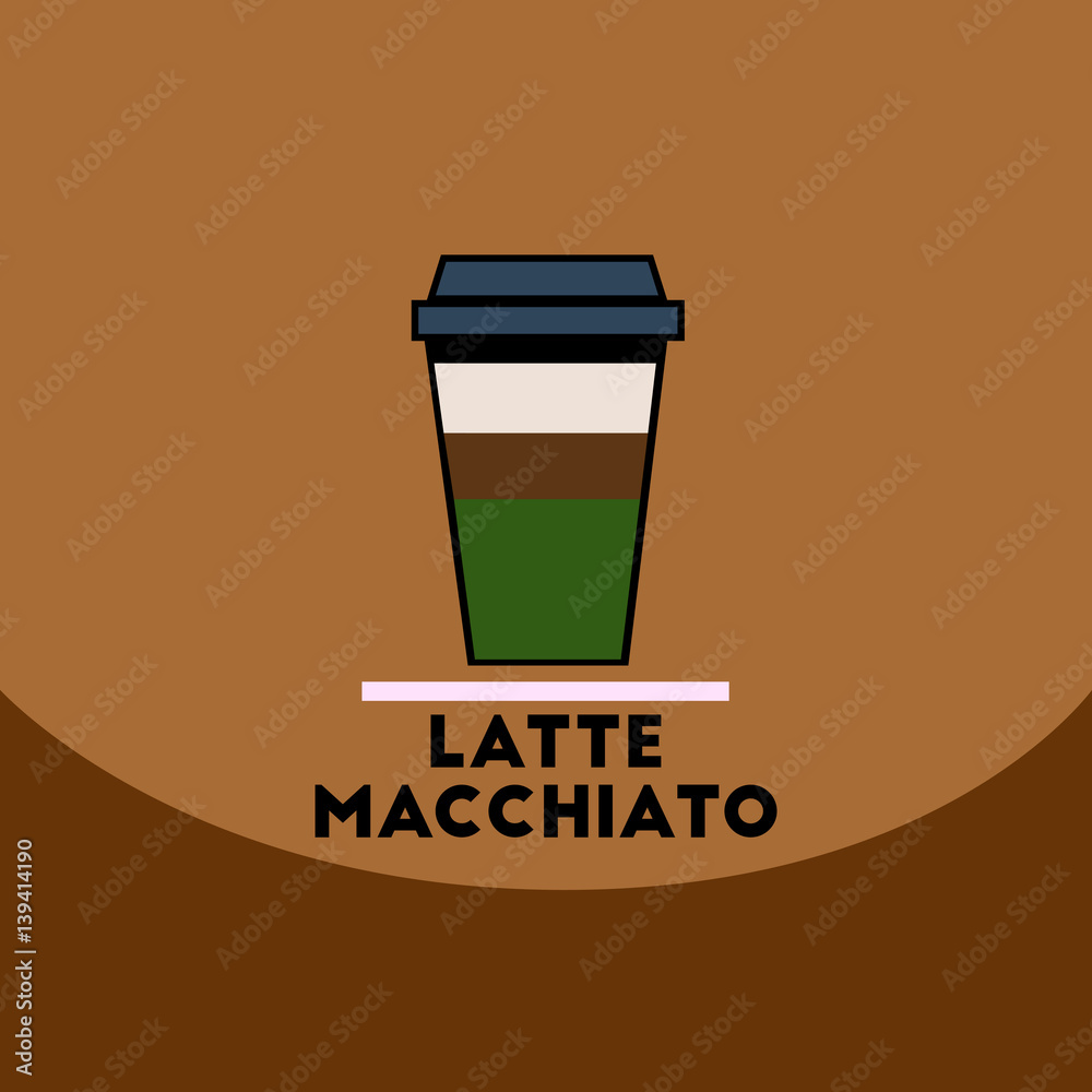 flat vector icon design collection latte macchiato to go flat vector icon design collection latte macchiato to go