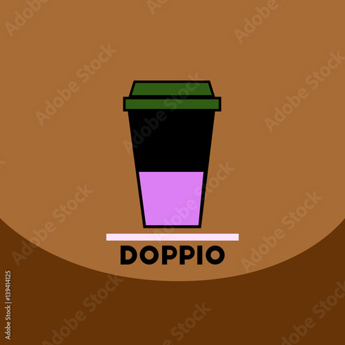 flat vector icon design collection doppio to go