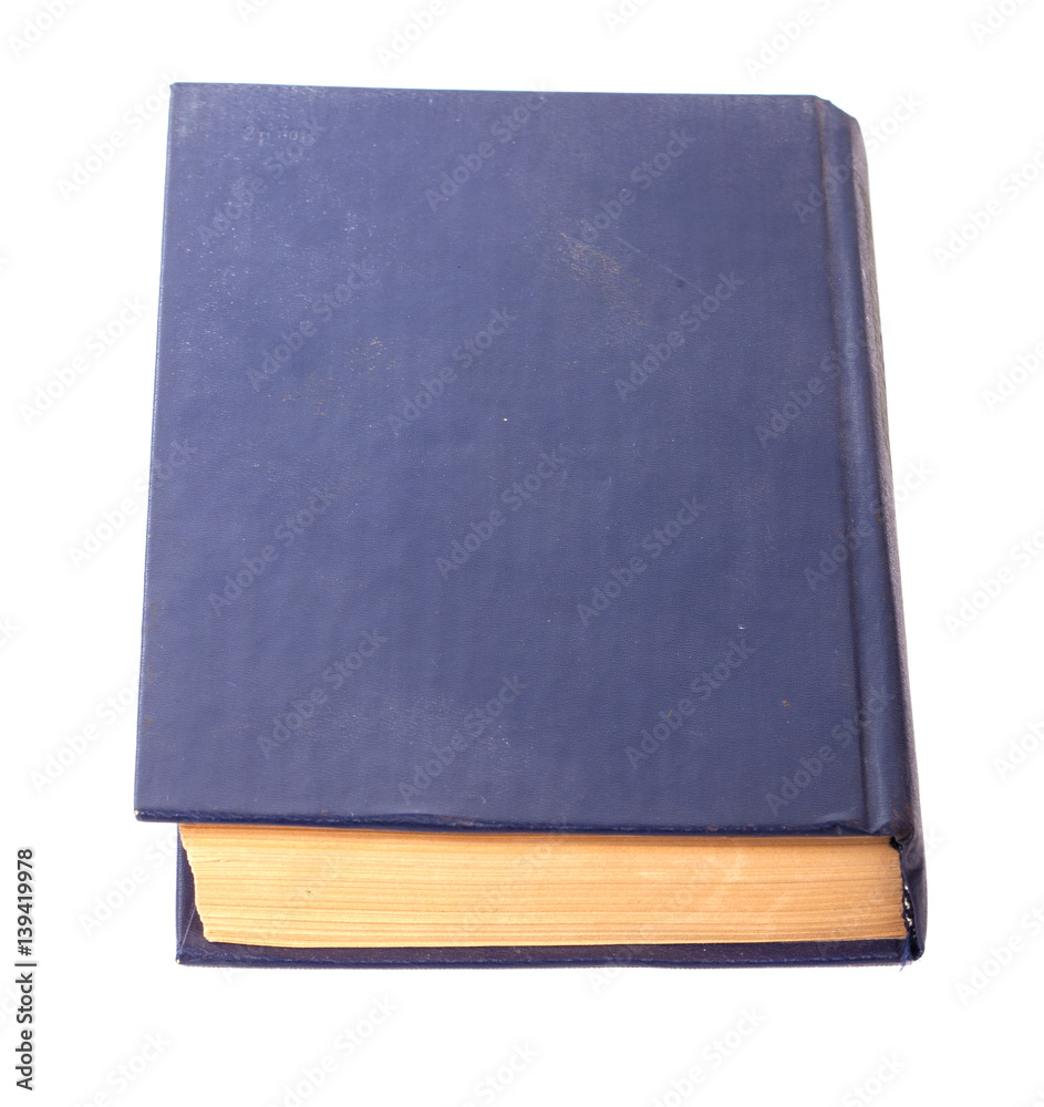 book bound in blue isolated on white background book bound in blue isolated on white background