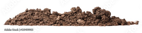 pile of soil for plants isolated on white background