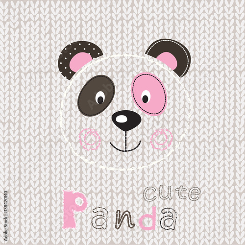 Fototapeta Naklejka Na Ścianę i Meble -  Vector illustration with cute panda