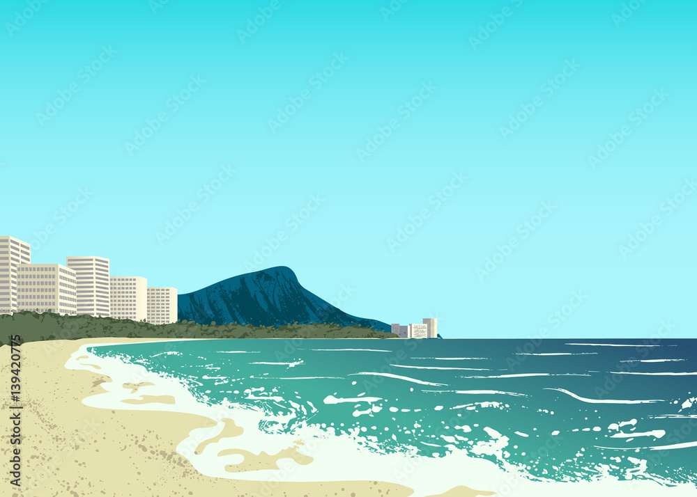 Waikiki beach of Oahu island