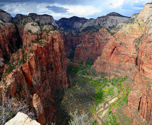 Overlook from top of Angels Landing Trail, Zion National Park, Utah, USA