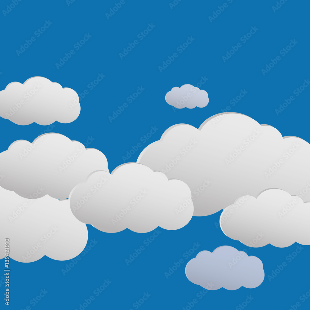 Vector gentle background with clouds
