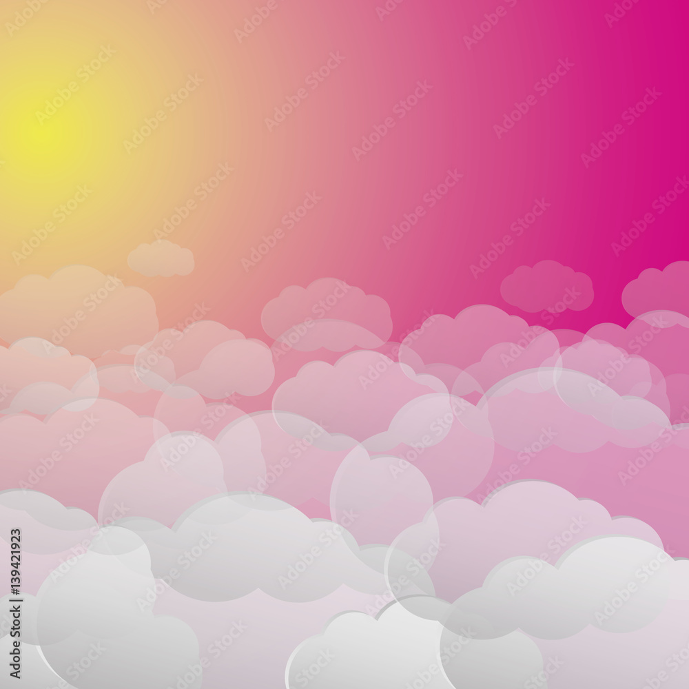 Vector gentle background with clouds