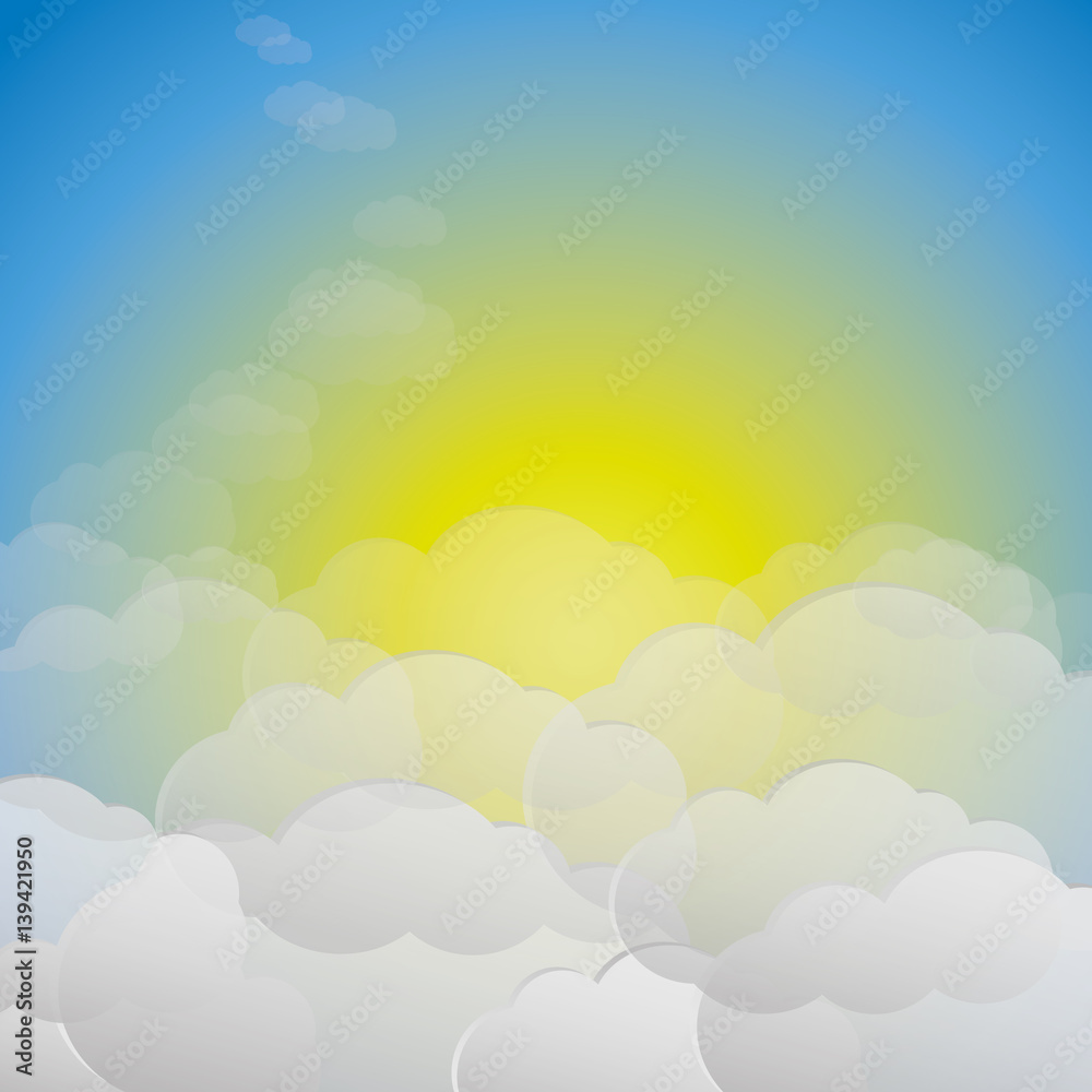 Vector gentle background with clouds