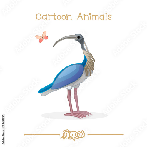 Toons series cartoon animals: ibis & butterfly 