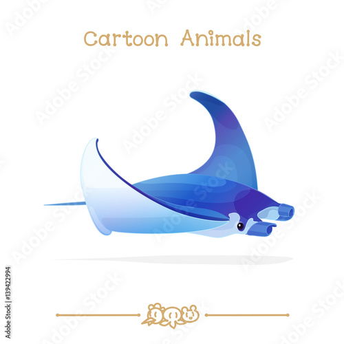Toons series cartoon animals: manta ray 