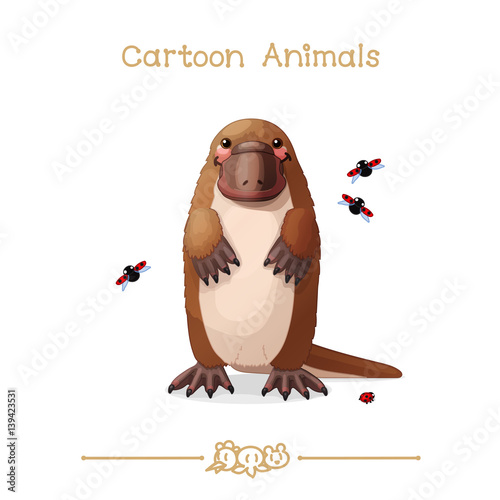 Toons series cartoon animals: platypus & ladybugs
