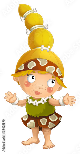 Fototapeta Naklejka Na Ścianę i Meble -  cartoon ancient girl character isolated illustration for children