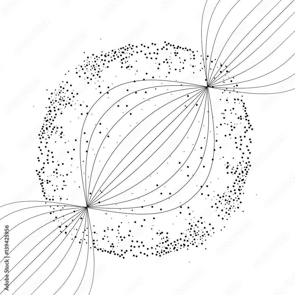 Obraz premium Abstract energy black circles space background