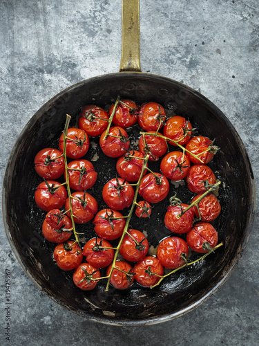 rustic roasted red summer cherry tomato