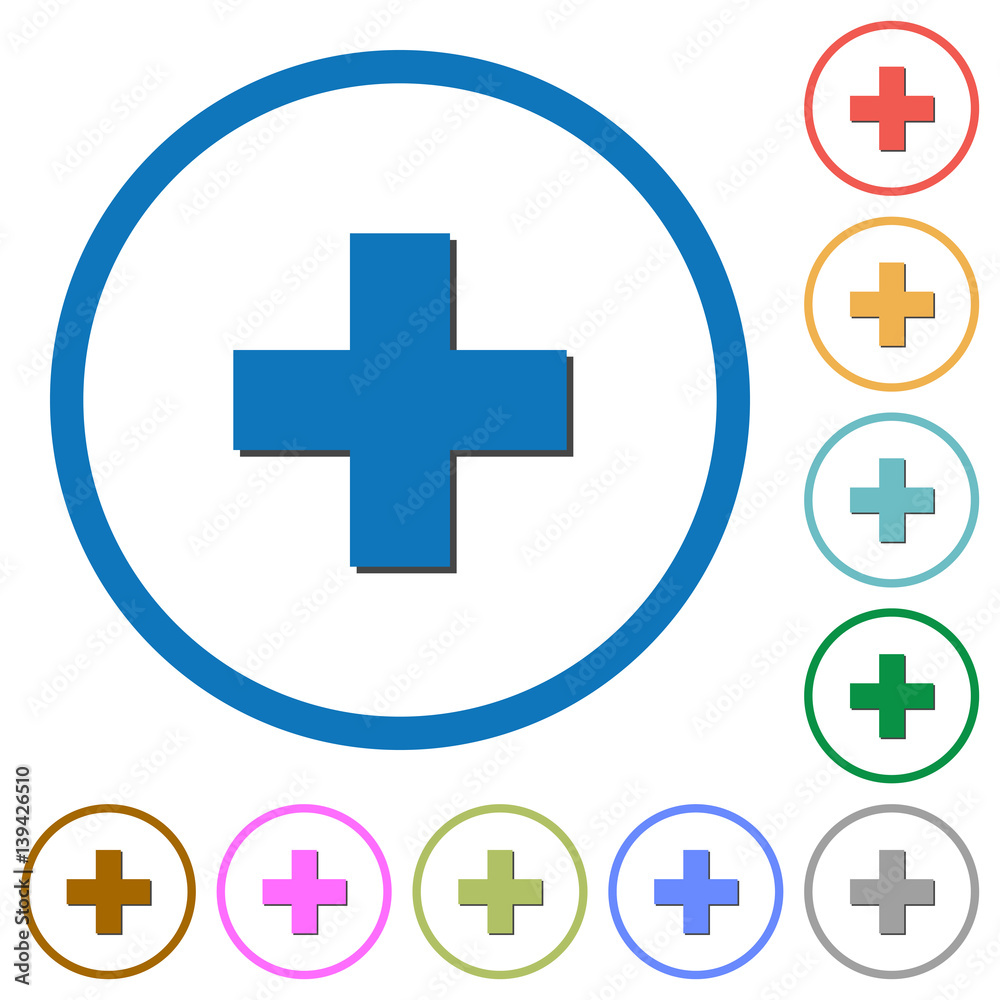 Obraz premium Add new item icons with shadows and outlines