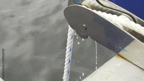 Rope lifting anchor slowmotion photo