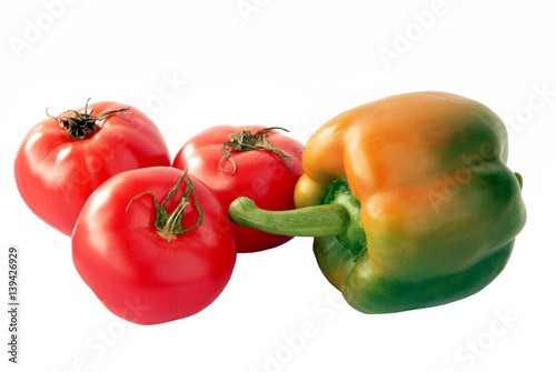 pepper and red tomatoes photo