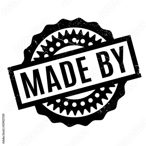 Made By rubber stamp. Grunge design with dust scratches. Effects can be easily removed for a clean, crisp look. Color is easily changed.
