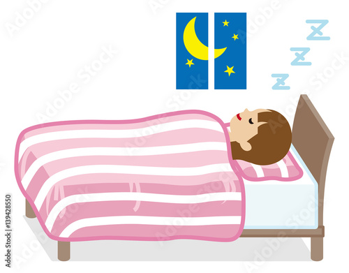 Sleeping woman -Pink color Bedclothes