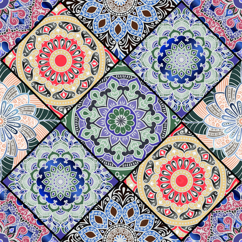 Colorful floral seamless pattern