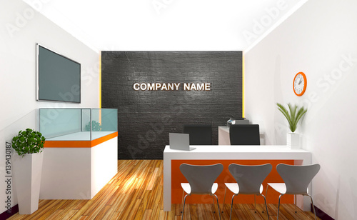 Sales office interior 3D Rendering
