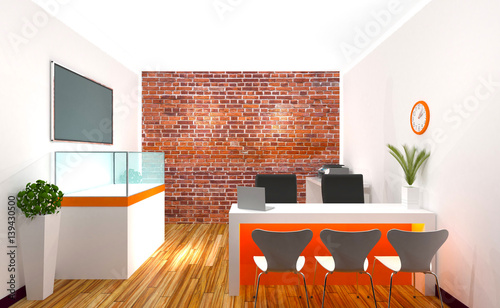Sales office interior 3D Rendering