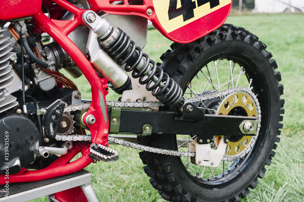 Obraz premium Classic motorcycle closely