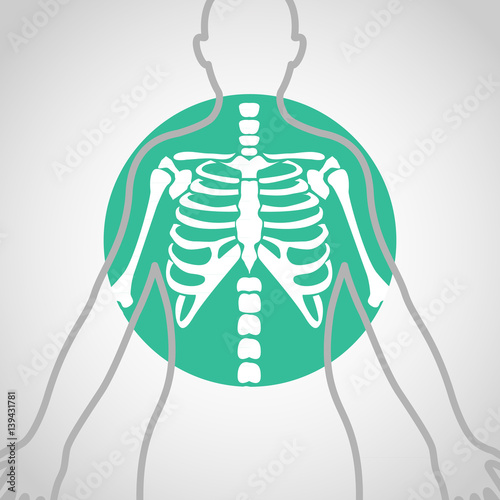 chest x-ray vector logo icon design