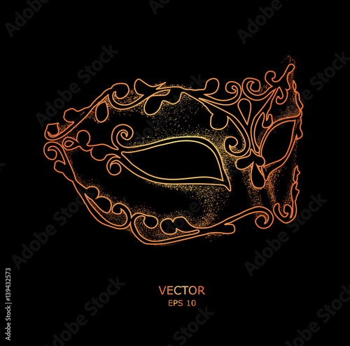 Sketch of Venetian masks. Accessory for masquerade or costume ball. Vector illustration photo