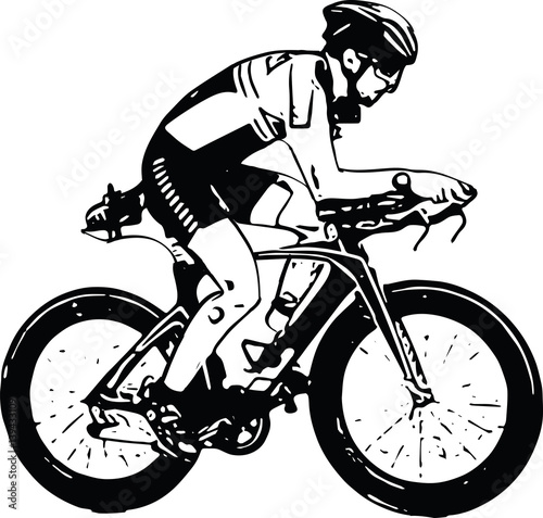 Sketch of male on a bicycle