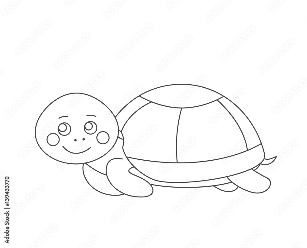 Fototapeta premium Turtle for coloring book