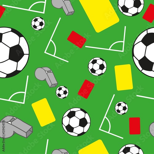 Sports seamless pattern with soccer (football) symbols
