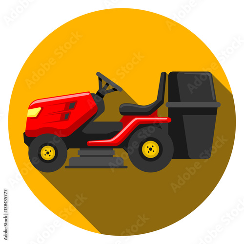 lawn tractor icon isolated on background. Modern flat pictogram, business, marketing, internet concept. Trendy Simple vector symbol for web site design or button to mobile app. Logo illustration